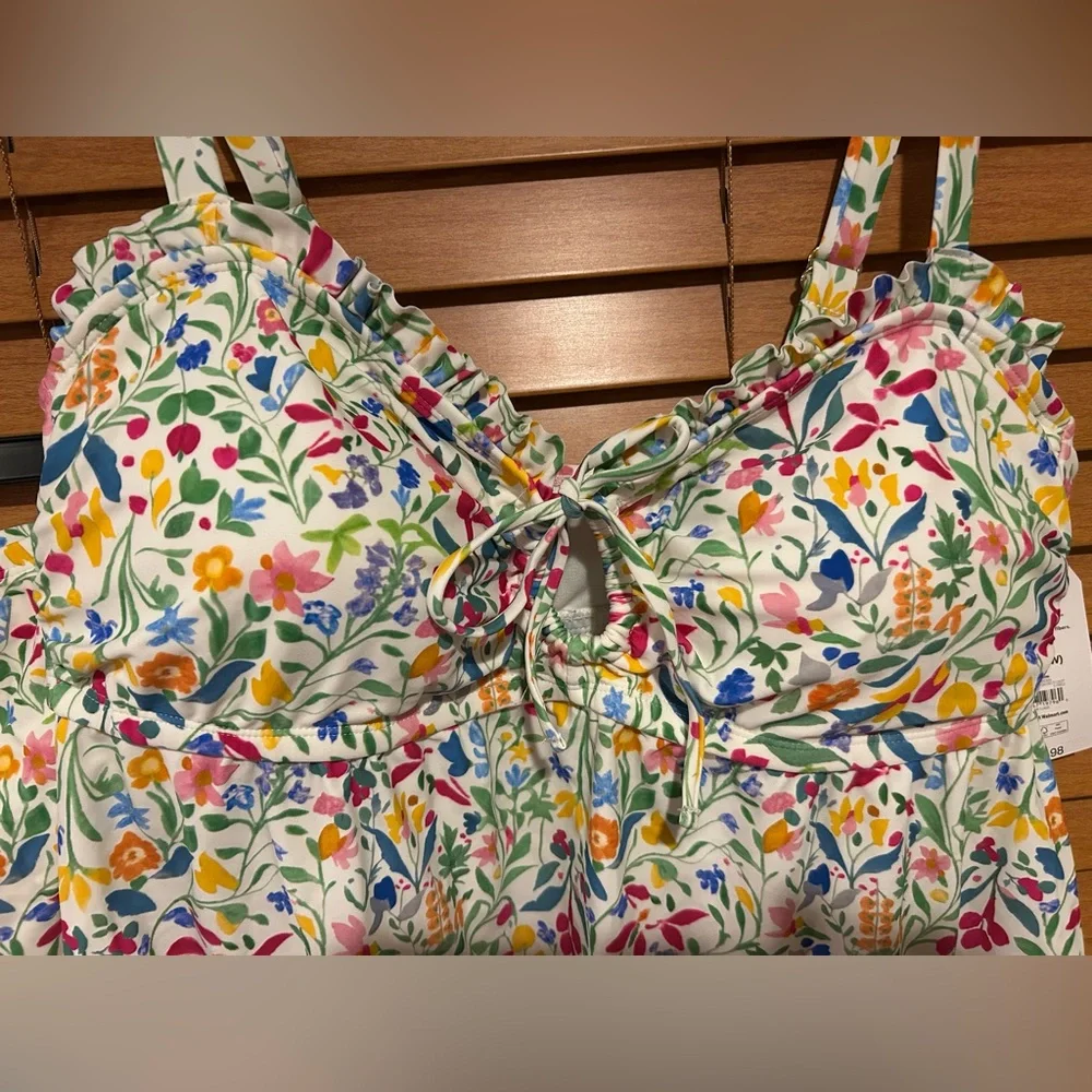 NWT Time and Tru Floral Print Tankini Bathing suit size 16-18 1XL - Picture 7 of 8